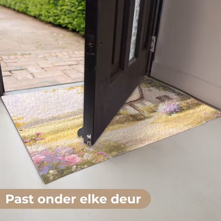 Huisje - Hout - Bloemen Deurmat klein -USP_NL