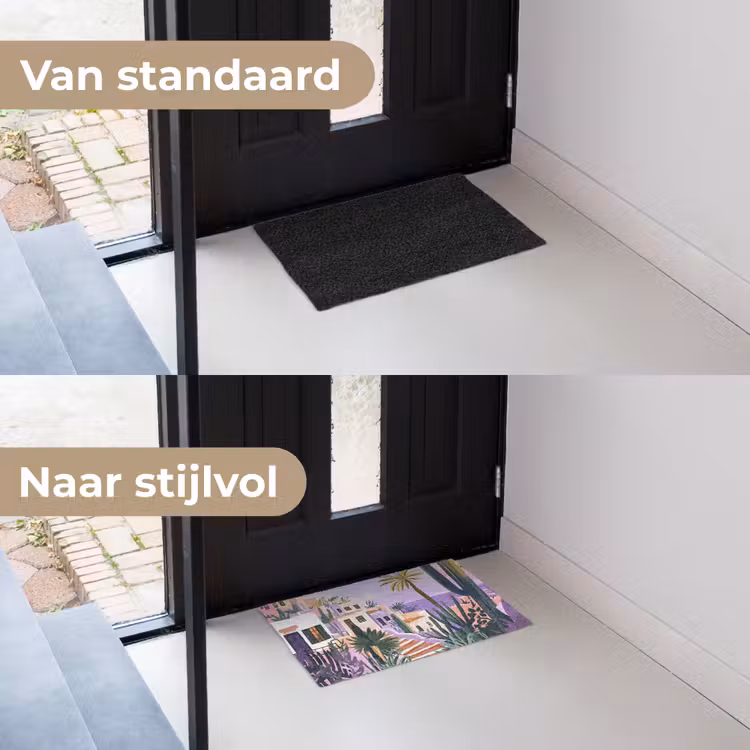Huizen - Minimalistisch - Palmbomen - Kust Deurmat klein -voor-na_NL