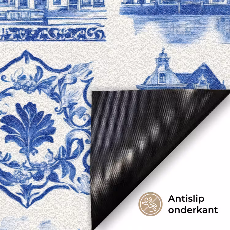 Huizen - Schepen - Blauw Deurmat klein 898 -antislip_NL