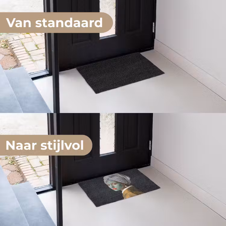 Iconisch - Modern - Kleurrijk Deurmat klein -voor-na_NL