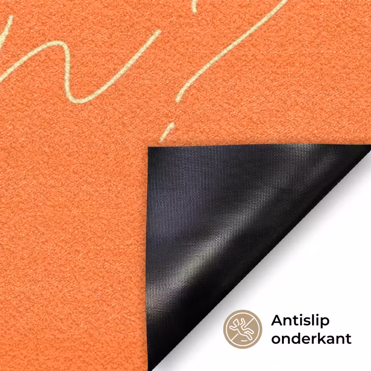 If not now then when - Oranje - Geel - Levendig Deurmat klein -antislip_NL
