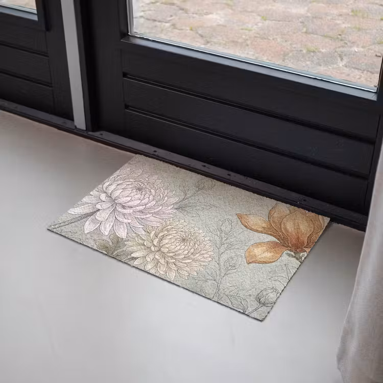 Illustratie - Bloemen - Groen Deurmat klein -sfeer2