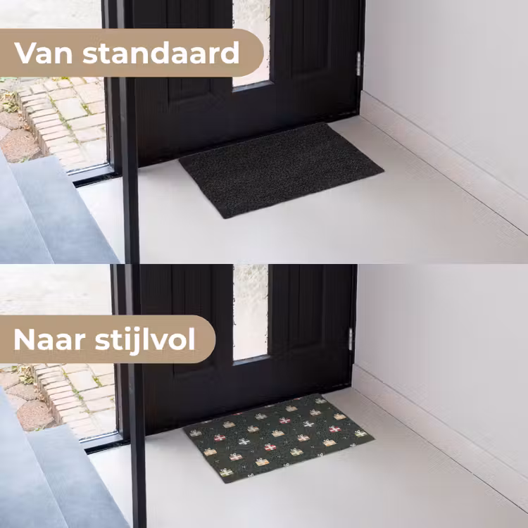 Illustratie - Cadeaus - Groen Deurmat klein 898 -voor-na_NL