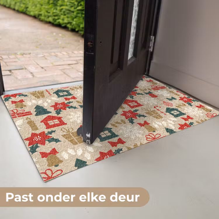 Illustratie - Kerst - Beige Deurmat klein 898 -USP_NL