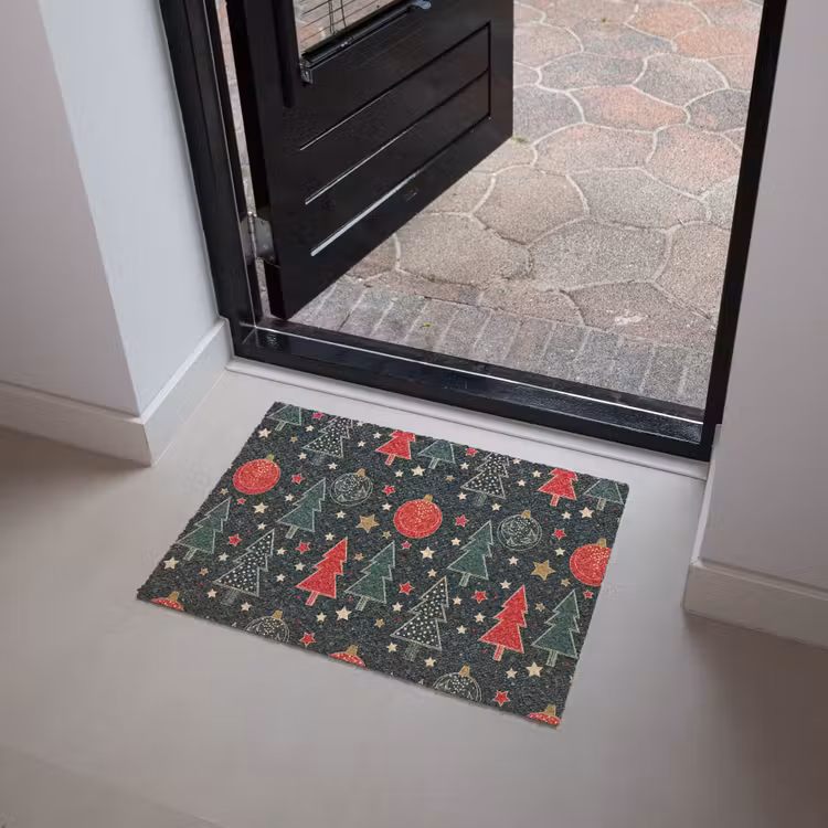 Illustratie - Kerst - Sterren - Groen Deurmat klein 898 -sfeer5