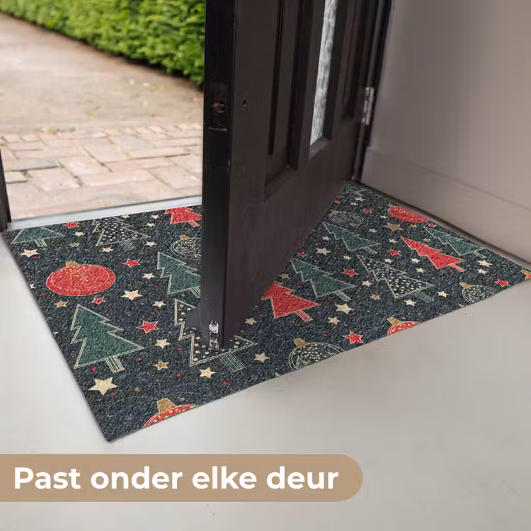 Illustratie - Kerst - Sterren - Groen Deurmat klein 898 -USP_NL