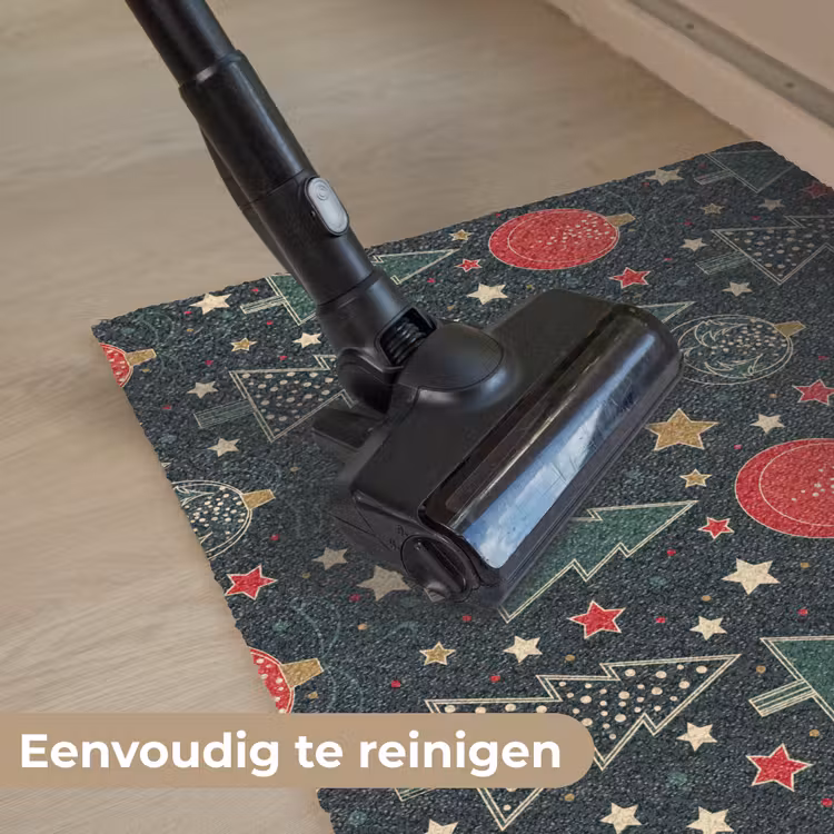 Illustratie - Kerst - Sterren - Groen Deurmat klein 898 -reinigen_NL
