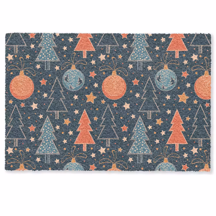 Illustratie - Kerst - Symbolen - Blauw Deurmat klein 898 -zkaufland3d