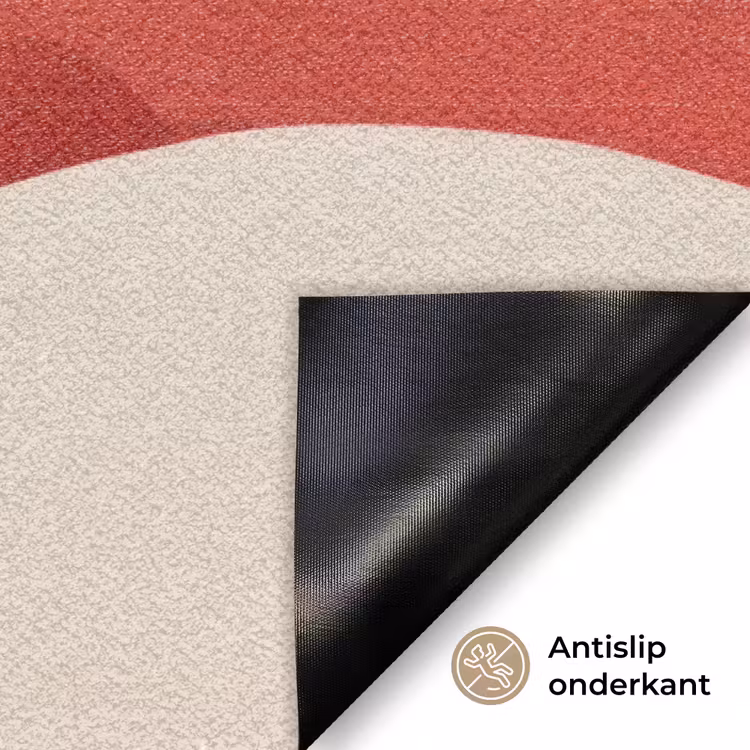Illustratie - Kerstman - Rendieren - Rood Deurmat klein -antislip_NL