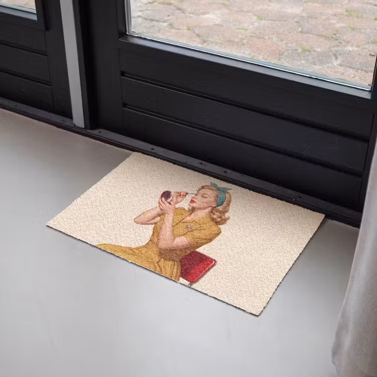 Illustratie - Mascara - Vrouw - Geel Deurmat klein -sfeer2