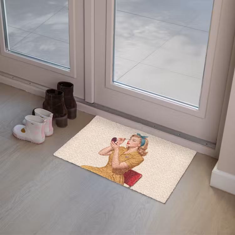 Illustratie - Mascara - Vrouw - Geel Deurmat klein -sfeer3