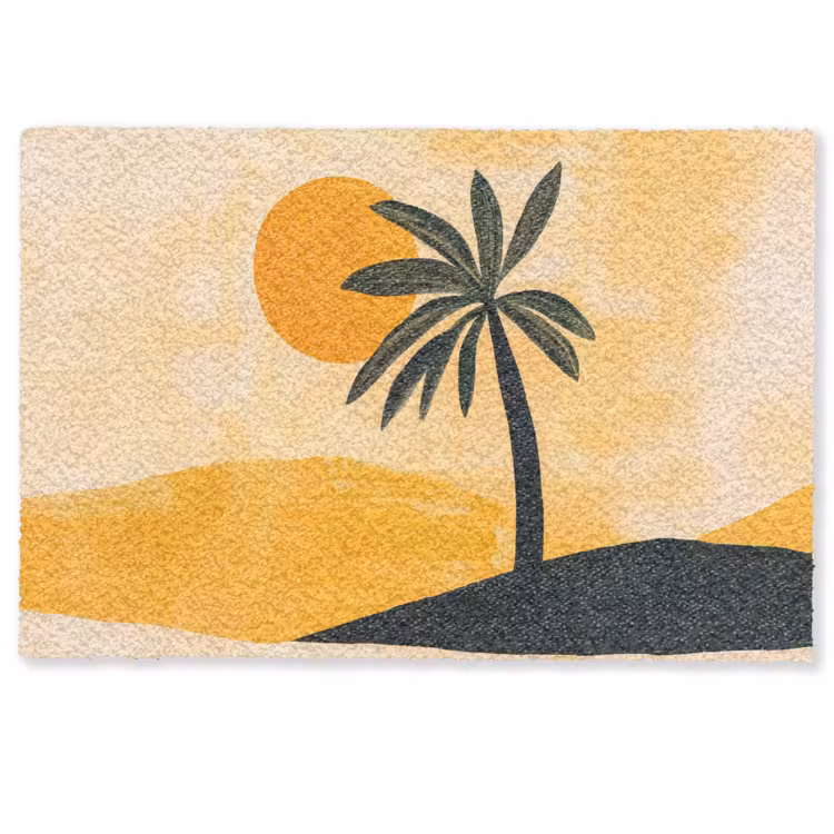Illustratie - Palmboom - Zon - Heuvels Deurmat klein -zkaufland3d