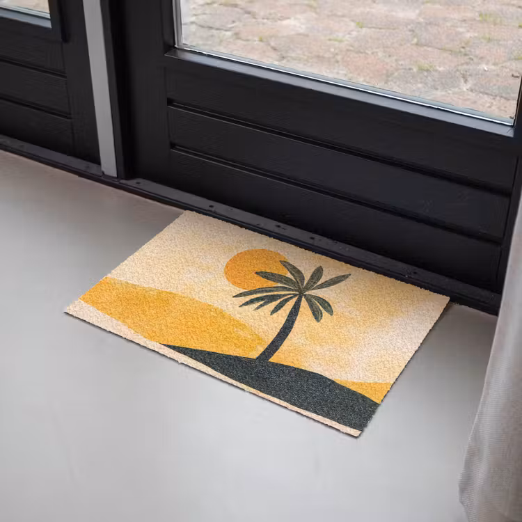 Illustratie - Palmboom - Zon - Heuvels Deurmat klein -sfeer2