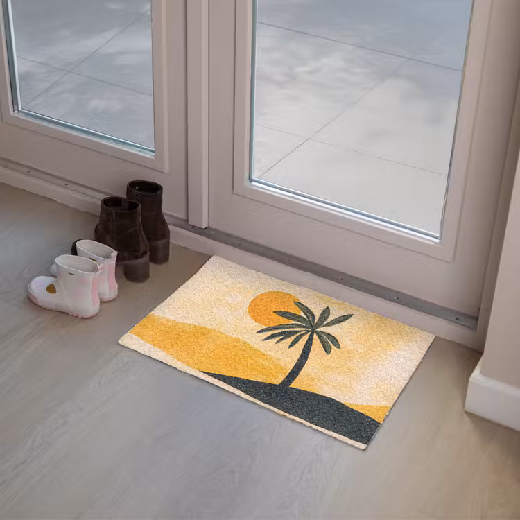 Illustratie - Palmboom - Zon - Heuvels Deurmat klein -sfeer3