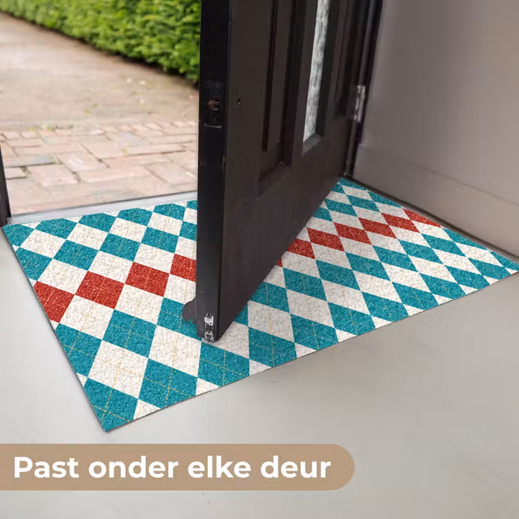 Illustratie - Ruiten - Rood - Groen Deurmat klein 898 -USP_NL