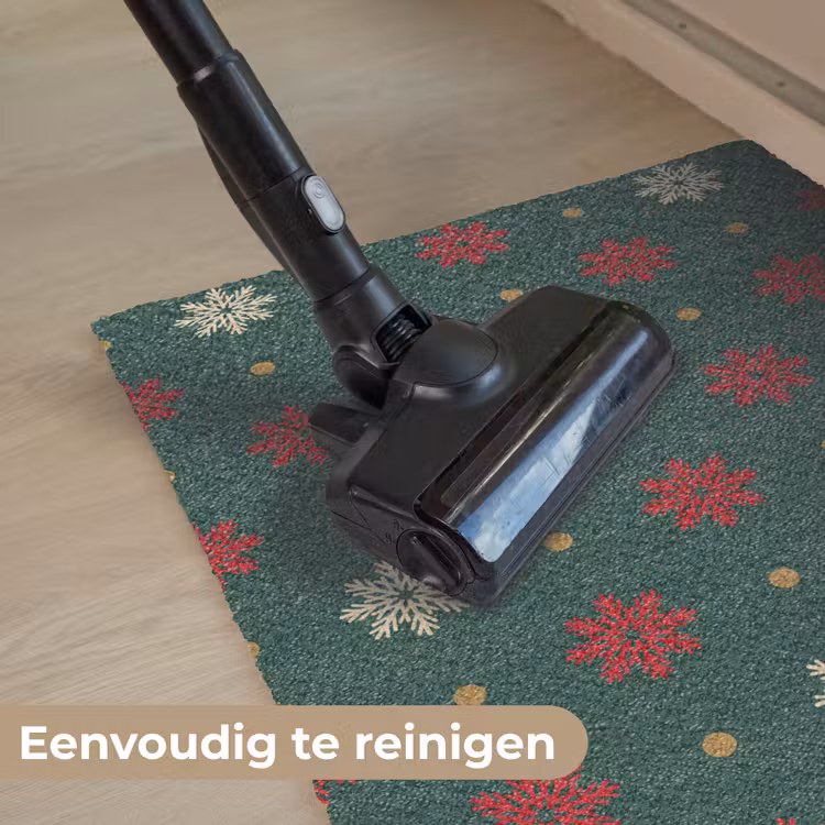 Illustratie - Sneeuwvlokken - Groen Deurmat klein 898 -reinigen_NL