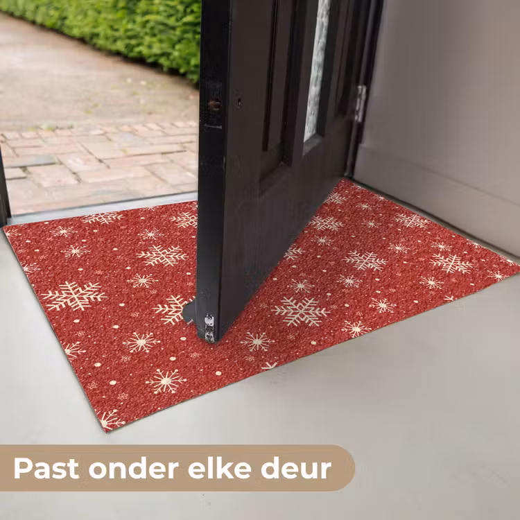 Illustratie - Sneeuwvlokken - Rood Deurmat klein 898 -USP_NL