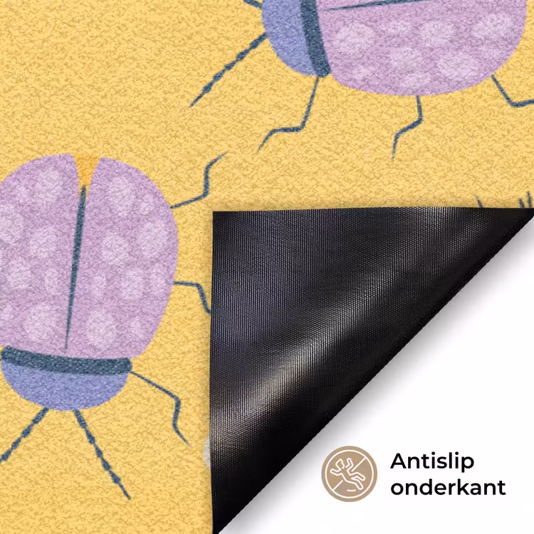 Insecten - Patroon - Geel - Paars - Kleurrijk Deurmat klein -antislip_NL