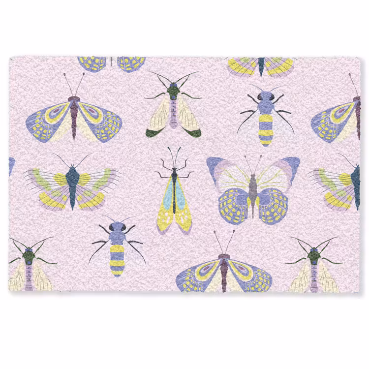 Insecten - Vlinders - Patroon - Roze - Kleurrijk Deurmat klein -zkaufland3d