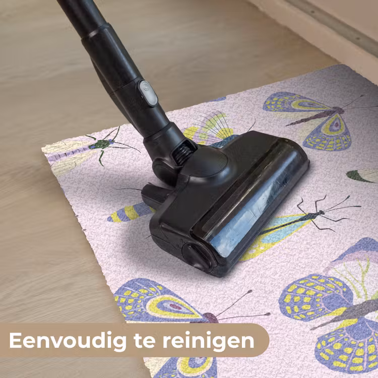Insecten - Vlinders - Patroon - Roze - Kleurrijk Deurmat klein -reinigen_NL