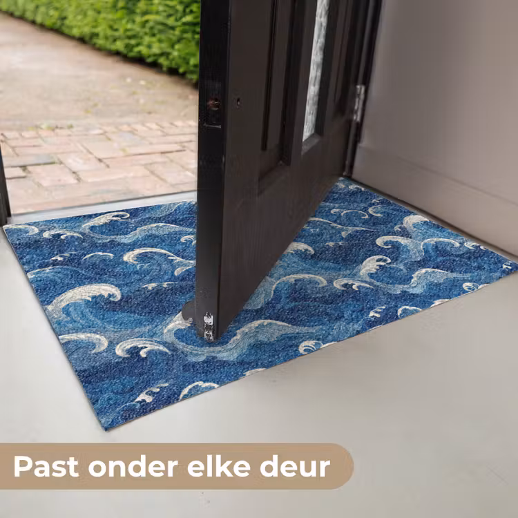 Japans - Oceaan - Golven - Blauw Deurmat klein 898 -USP_NL
