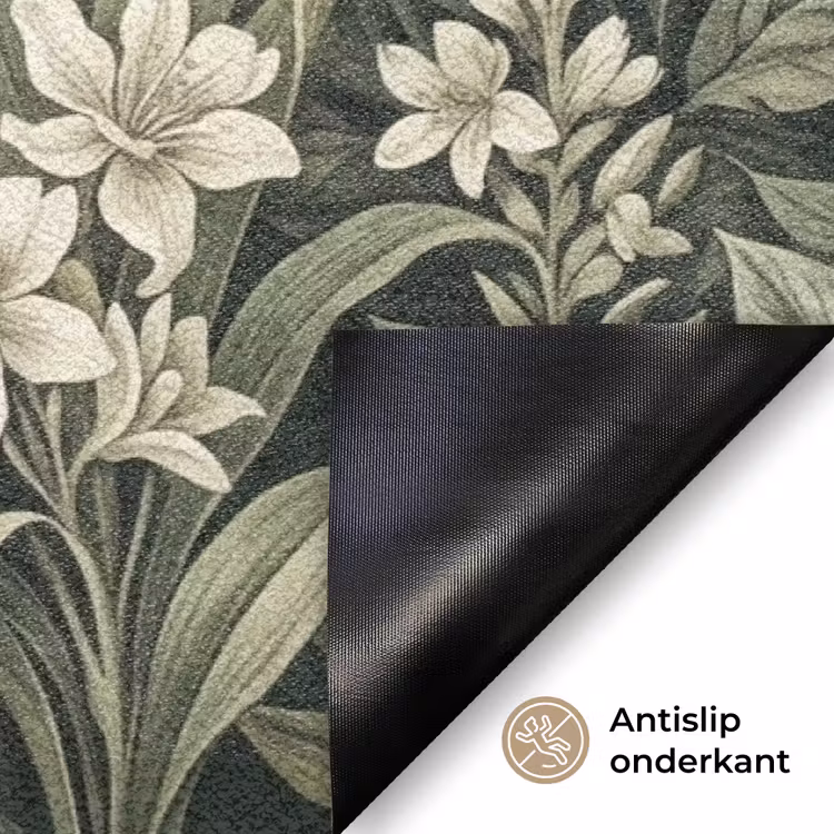 Jungle - Bladeren - Botanisch - Groen Deurmat klein -antislip_NL