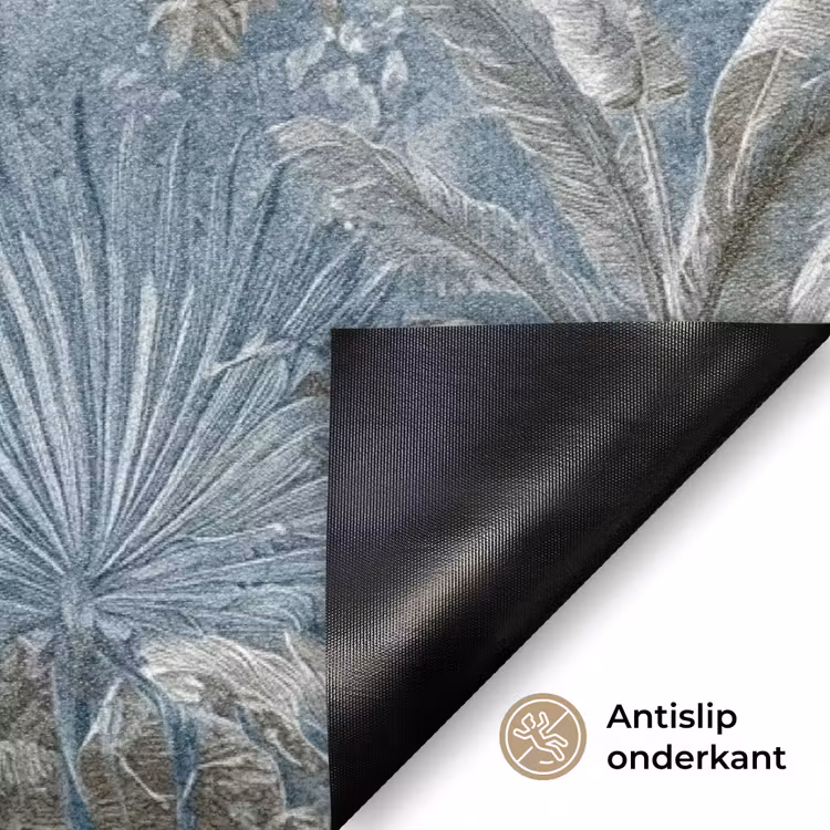 Jungle - Modern - Blauw - Groen Deurmat klein -antislip_NL