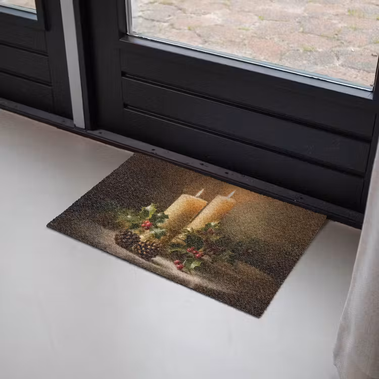 Kaarslicht - Kerst - Veelkleurig Deurmat klein -sfeer2