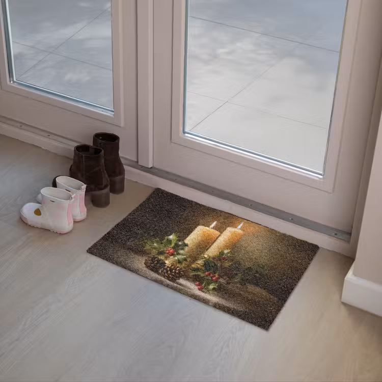 Kaarslicht - Kerst - Veelkleurig Deurmat klein -sfeer3