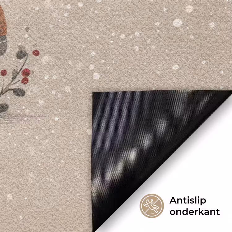 Kabouters - Kerst - Sneeuw - Puntmutsen Deurmat klein -antislip_NL