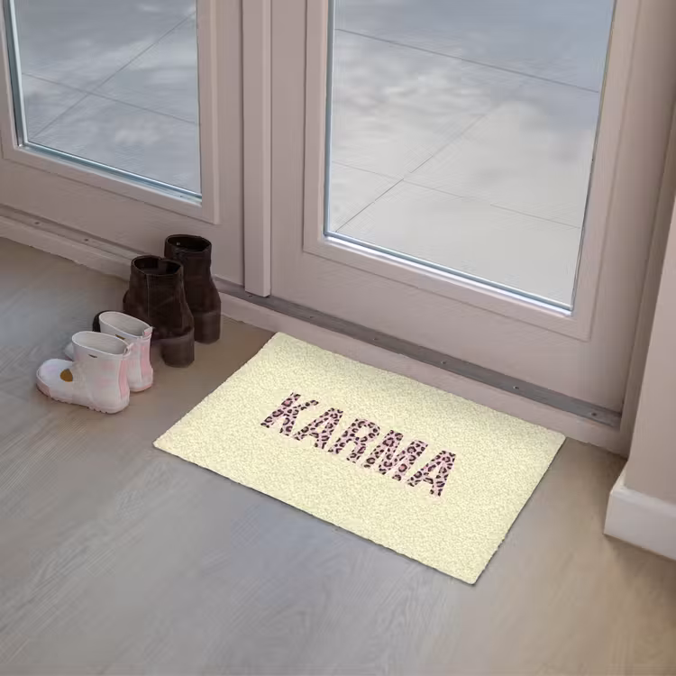 Karma - Luipaardprint - Geel Deurmat klein -sfeer3