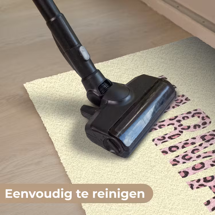 Karma - Luipaardprint - Geel Deurmat klein -reinigen_NL