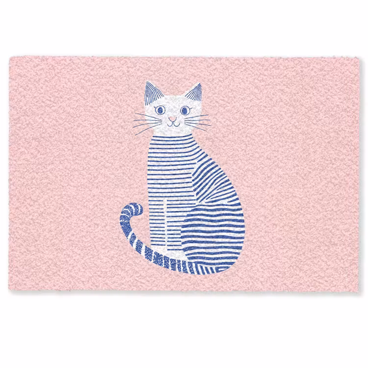 Kat - Illustratie - Minimalistisch - Roze Deurmat klein -zkaufland3d