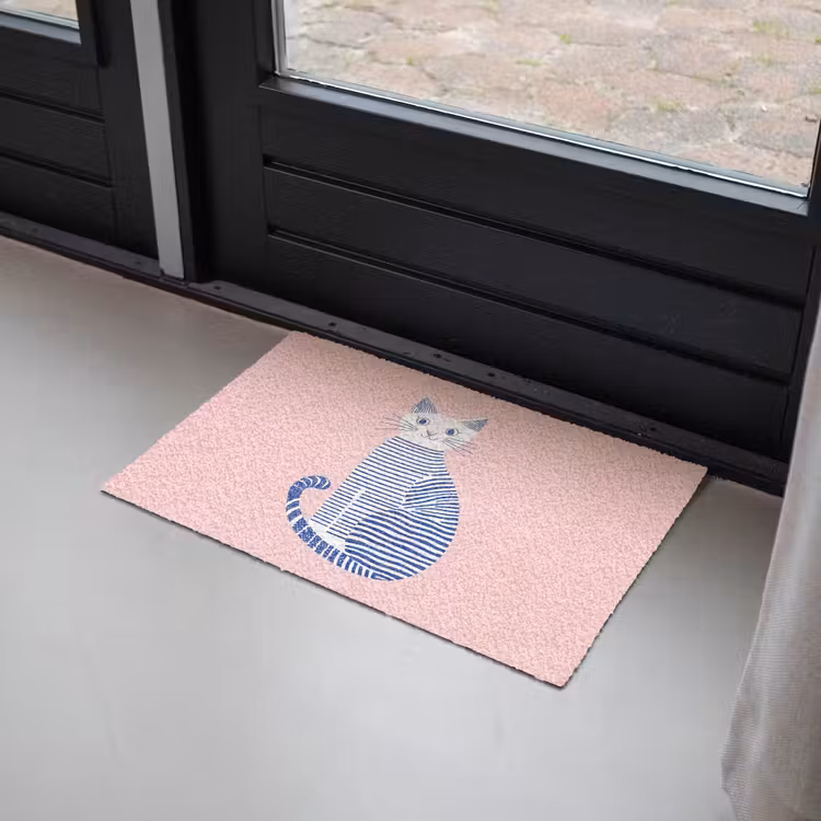 Kat - Illustratie - Minimalistisch - Roze Deurmat klein -sfeer2
