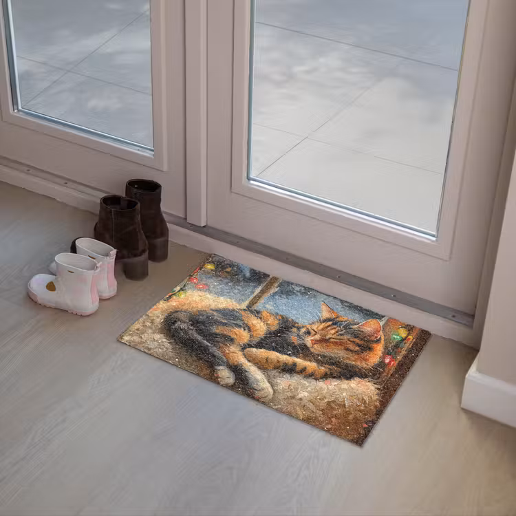Kat - Kerst - Winter - Dier Deurmat klein -sfeer3