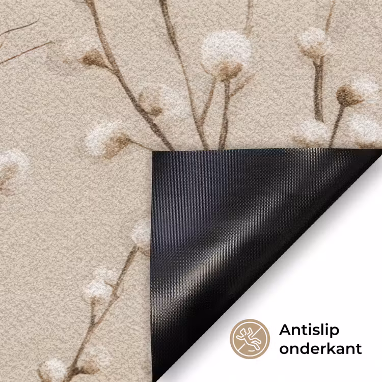 Katoen - Natuur - Taupe Deurmat klein 898 -antislip_NL