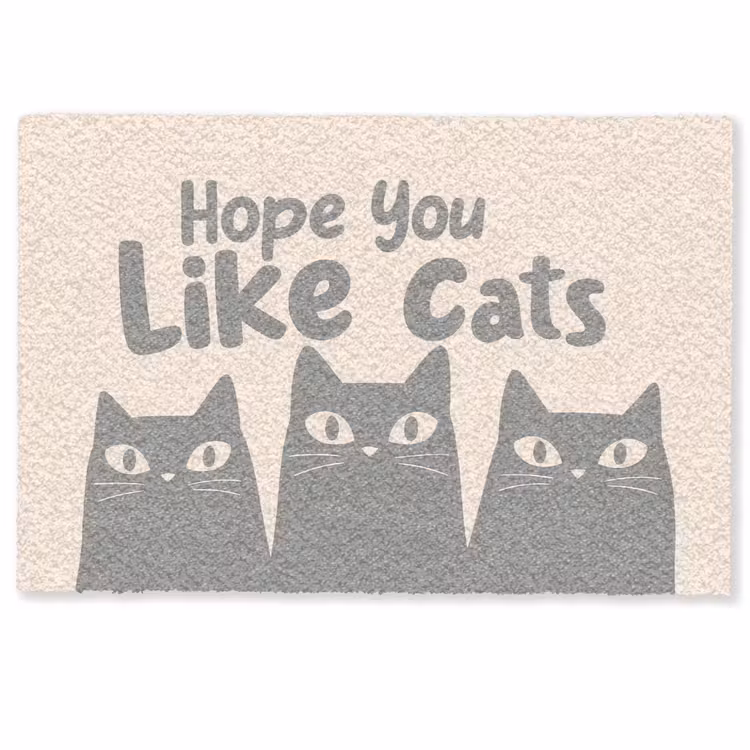 Katten - Quote - Grijs - Beige Deurmat klein -zkaufland3d