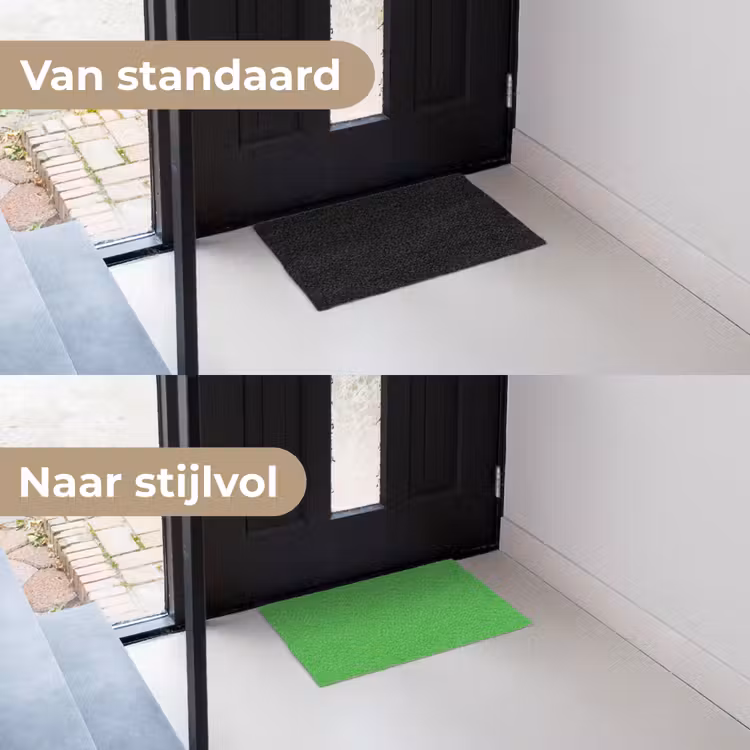 Kelly - Green - Groen Deurmat klein 898 -voor-na_NL