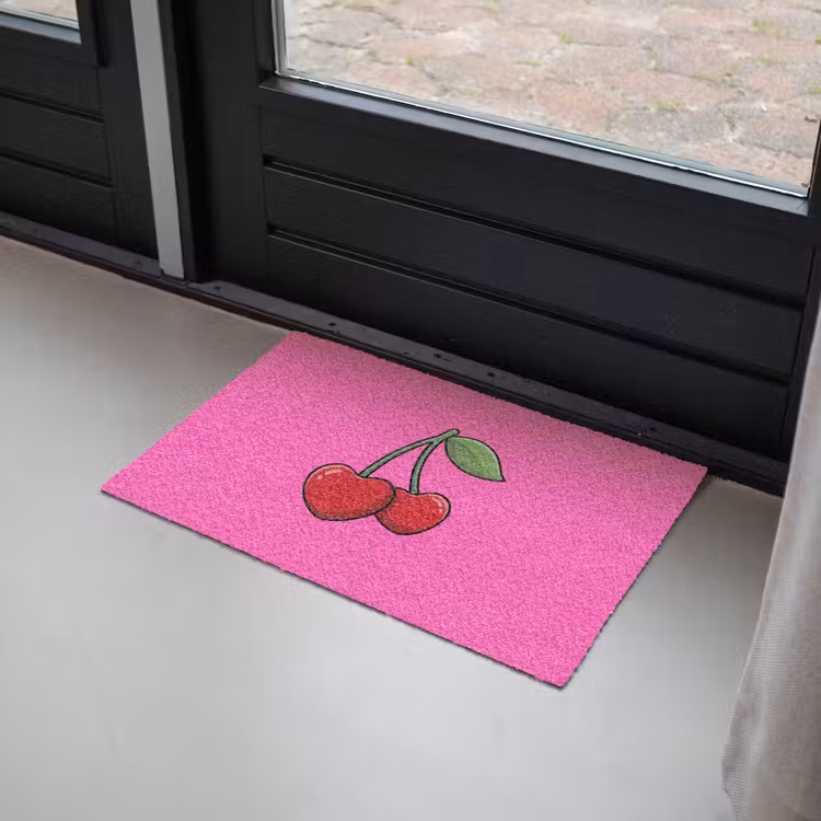 Kers - Roze - Fruit Deurmat klein -sfeer2