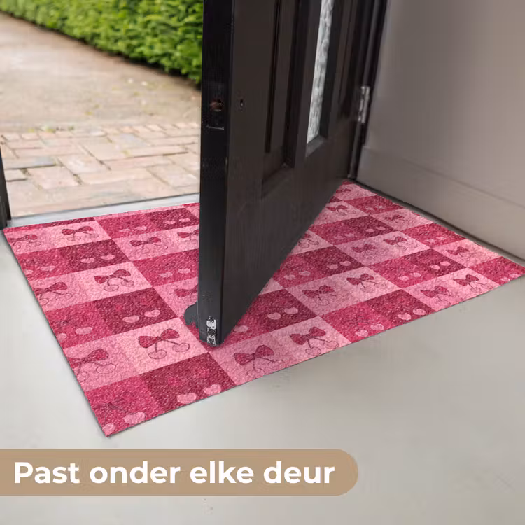 Kersen - Strikjes - Speels - Roze - Bordeaux Deurmat klein 898 -USP_NL