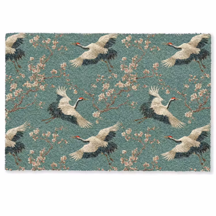 Kersenbloesem - Kraamvogels - Groen Deurmat klein 898 -zkaufland3d