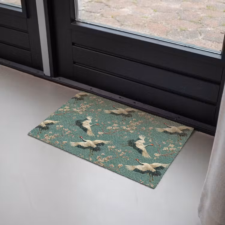 Kersenbloesem - Kraamvogels - Groen Deurmat klein 898 -sfeer2