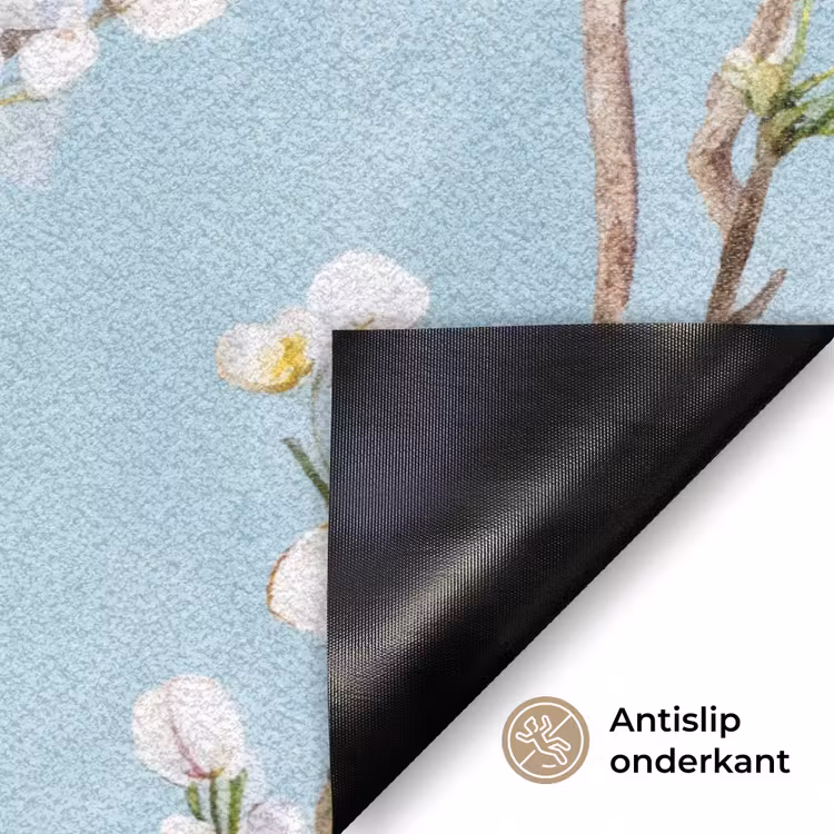Kersenbloesem - Textuur - Blauw Deurmat klein 898 -antislip_NL