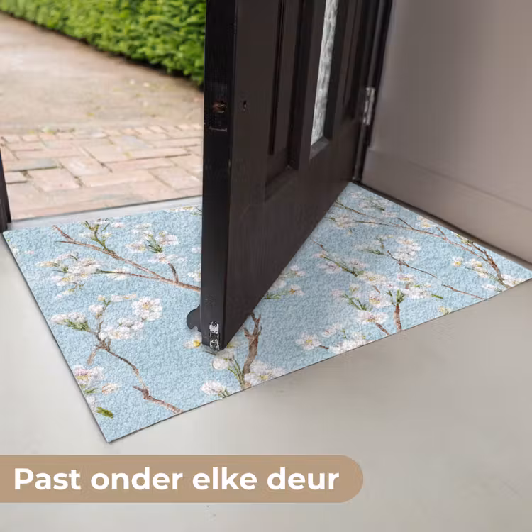 Kersenbloesem - Textuur - Blauw Deurmat klein 898 -USP_NL