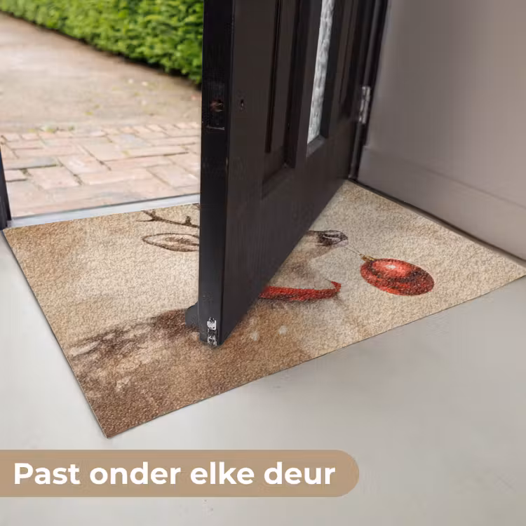 Kerst - Hert - Gewei - Kerstbal - Rendier Deurmat klein -USP_NL