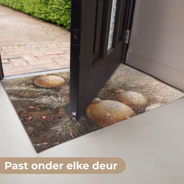 Kerst - Kerstballen - Beige - Goud Deurmat klein -USP_NL