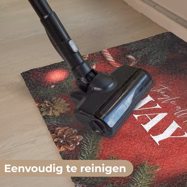 Kerst - Quote - Rood - Kerstballen Deurmat klein -reinigen_NL