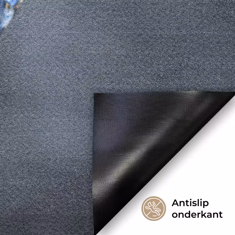 Kerstbal - Versierd - Blauw Deurmat klein -antislip_NL