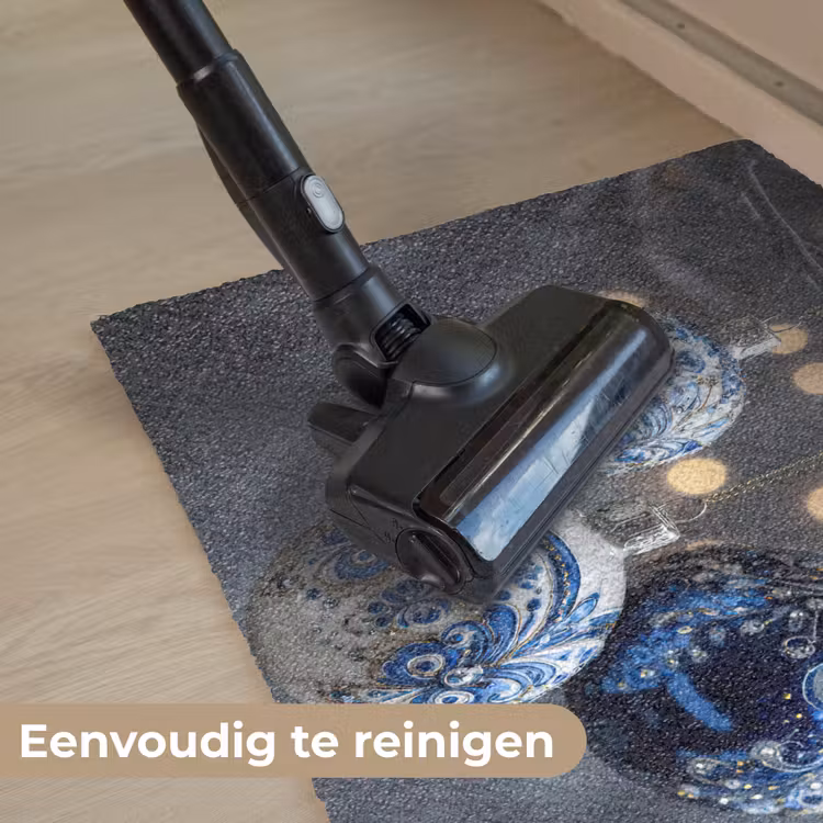 Kerstbal - Versierd - Blauw Deurmat klein -reinigen_NL