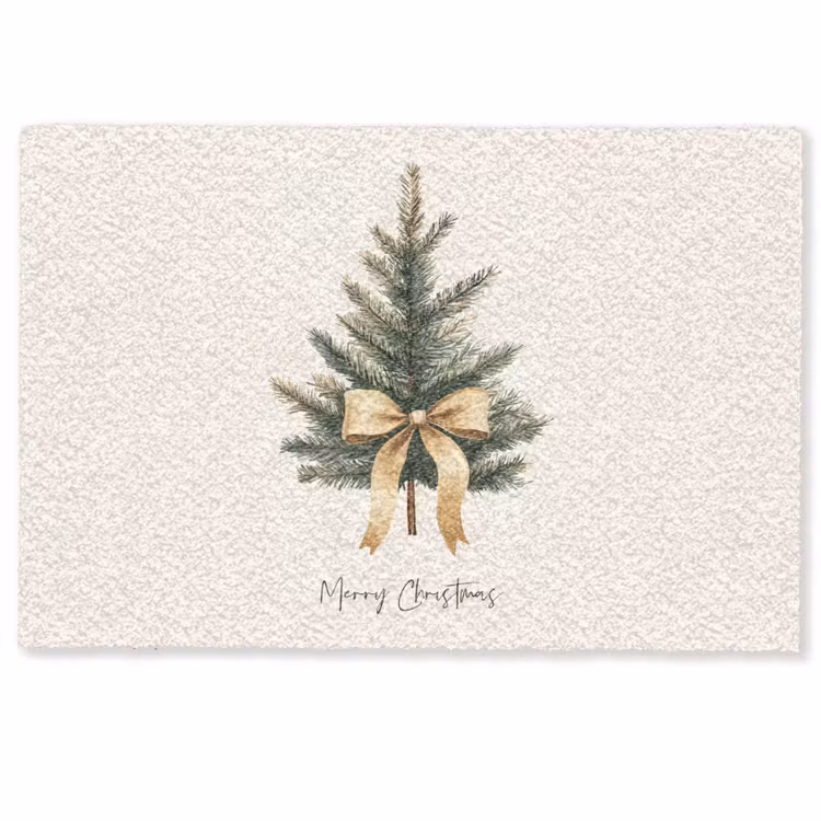 Kerstboom - Kerst - Merry Christmas - Beige Deurmat klein -zkaufland3d